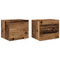 vidaXL Bedside Cabinets with LED Lights 2 pcs Wall-Mounted Old Wood