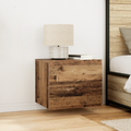 vidaXL Bedside Cabinets with LED Lights 2 pcs Wall-Mounted Old Wood