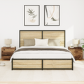 vidaXL Bedside Cabinets with LED Lights 2 pcs Wall-Mounted Old Wood