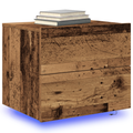 vidaXL Bedside Cabinets with LED Lights 2 pcs Wall-Mounted Old Wood