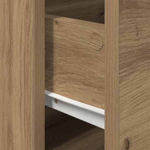vidaXL Bedside Cabinet with LED Wall-Mounted Artisan Oak 50x39x41 cm