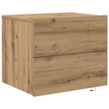 vidaXL Bedside Cabinet with LED Wall-Mounted Artisan Oak 50x39x41 cm