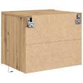 vidaXL Bedside Cabinet with LED Wall-Mounted Artisan Oak 50x39x41 cm