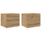 vidaXL Bedside Cabinets with LED Lights Wall-Mounted 2 pcs Artisan Oak