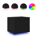 vidaXL Bedside Cabinet with LED Wall-Mounted Black Oak 50x39x41 cm