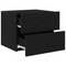 vidaXL Bedside Cabinet with LED Wall-Mounted Black Oak 50x39x41 cm