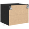 vidaXL Bedside Cabinet with LED Wall-Mounted Black Oak 50x39x41 cm