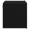 vidaXL Bedside Cabinet with LED Wall-Mounted Black Oak 50x39x41 cm