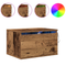 vidaXL Bedside Cabinet with LED Wall-Mounted Old Wood 50x36x30 cm