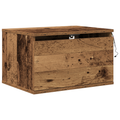 vidaXL Bedside Cabinet with LED Wall-Mounted Old Wood 50x36x30 cm