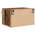 vidaXL Bedside Cabinet with LED Wall-Mounted Old Wood 50x36x30 cm