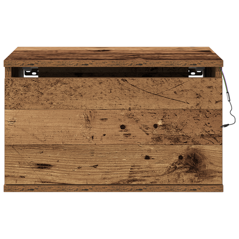 vidaXL Bedside Cabinet with LED Wall-Mounted Old Wood 50x36x30 cm