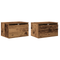 vidaXL Bedside Cabinets with LED Lights 2 pcs Wall-Mounted Old Wood