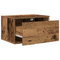 vidaXL Bedside Cabinets with LED Lights 2 pcs Wall-Mounted Old Wood