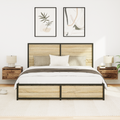 vidaXL Bedside Cabinets with LED Lights 2 pcs Wall-Mounted Old Wood