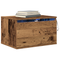 vidaXL Bedside Cabinets with LED Lights 2 pcs Wall-Mounted Old Wood