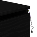 vidaXL Bedside Cabinet with LED Wall-Mounted Black Oak 50x36x30 cm