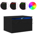 vidaXL Bedside Cabinets with LED Lights 2 pcs Wall-Mounted Black Oak