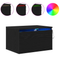 vidaXL Bedside Cabinets with LED Lights 2 pcs Wall-Mounted Black Oak