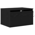 vidaXL Bedside Cabinets with LED Lights 2 pcs Wall-Mounted Black Oak