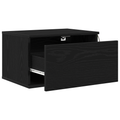 vidaXL Bedside Cabinets with LED Lights 2 pcs Wall-Mounted Black Oak