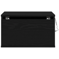 vidaXL Bedside Cabinets with LED Lights 2 pcs Wall-Mounted Black Oak