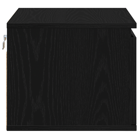 vidaXL Bedside Cabinets with LED Lights 2 pcs Wall-Mounted Black Oak