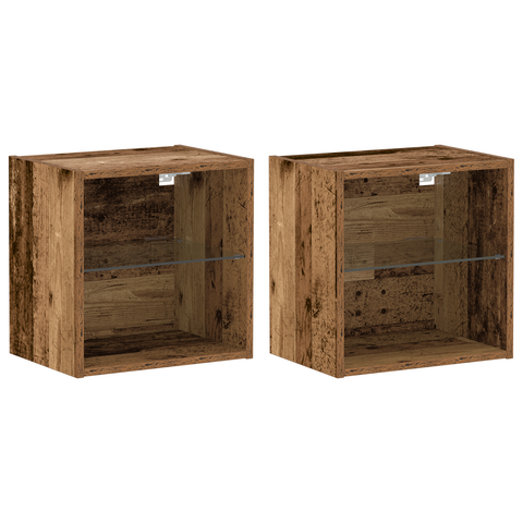 vidaXL Floating Shelf 2 pcs Old Wood 40x28,5x40 cm Engineered Wood
