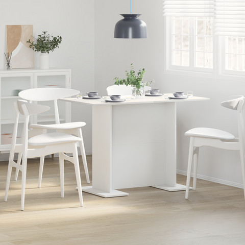 vidaXL Dining Table White 110x60x75 cm Engineered Wood