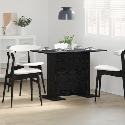 vidaXL Dining Table Black Oak 110x60x75 cm Engineered Wood