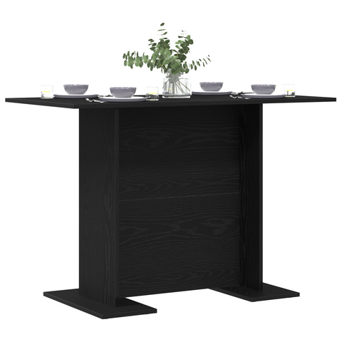vidaXL Dining Table Black Oak 110x60x75 cm Engineered Wood