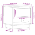 vidaXL Bedside Cabinet Old Wood 45x34x44 cm Engineered Wood