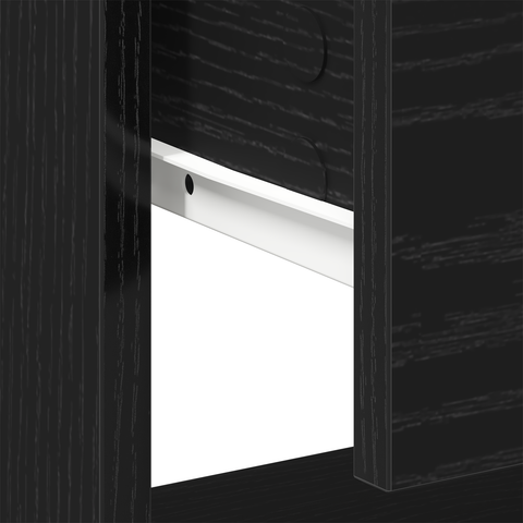 vidaXL Bedside Cabinet Black Oak 45x34x48 cm Engineered Wood
