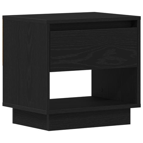 vidaXL Bedside Cabinet Black Oak 45x34x48 cm Engineered Wood