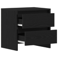vidaXL Bedside Cabinet Black Oak 45x34x44,5 cm Engineered Wood