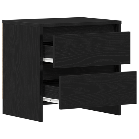 vidaXL Bedside Cabinet Black Oak 45x34x44,5 cm Engineered Wood