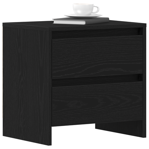 vidaXL Bedside Cabinet Black Oak 45x34x44,5 cm Engineered Wood