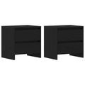 vidaXL Bedside Cabinet 2 pcs Black Oak 45x34x44,5 cm Engineered Wood