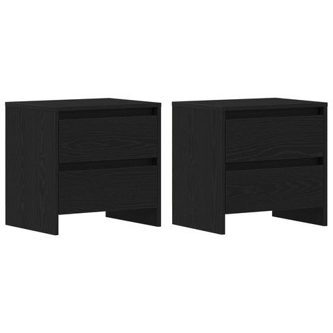 vidaXL Bedside Cabinet 2 pcs Black Oak 45x34x44,5 cm Engineered Wood