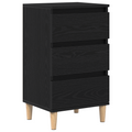 vidaXL Bedside Cabinet Black Oak 40x35x70 cm Engineered Wood