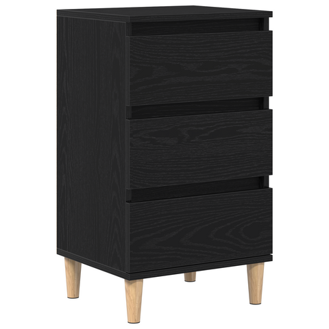 vidaXL Bedside Cabinet Black Oak 40x35x70 cm Engineered Wood
