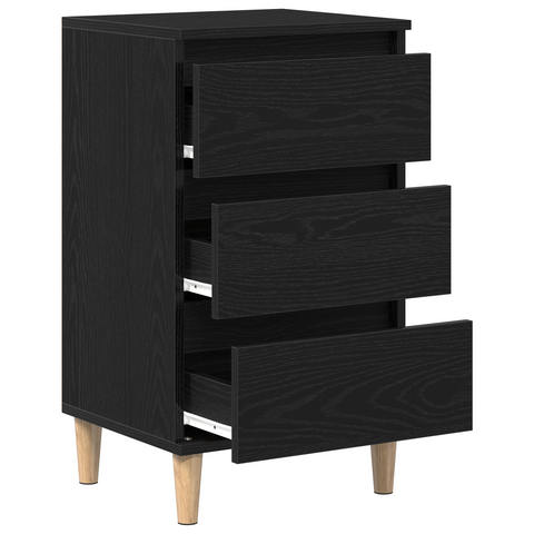 vidaXL Bedside Cabinet Black Oak 40x35x70 cm Engineered Wood