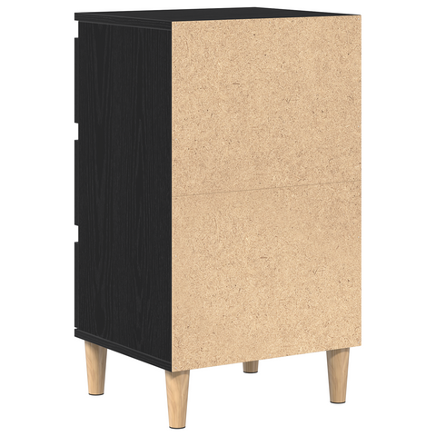 vidaXL Bedside Cabinet Black Oak 40x35x70 cm Engineered Wood