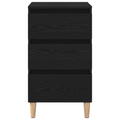 vidaXL Bedside Cabinet Black Oak 40x35x70 cm Engineered Wood
