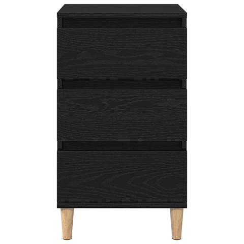 vidaXL Bedside Cabinet Black Oak 40x35x70 cm Engineered Wood