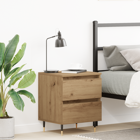 vidaXL Bedside Cabinet Artisan Oak 40x35x50 cm Engineered Wood
