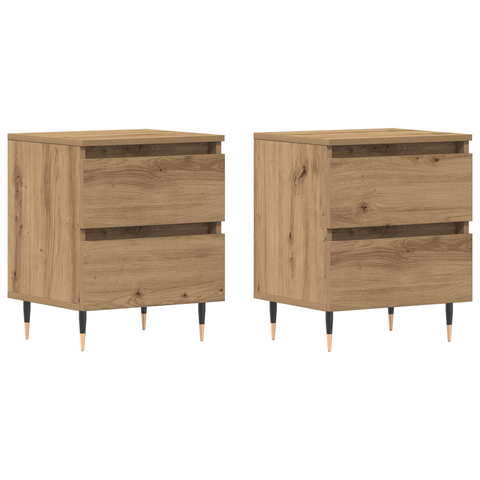 vidaXL Bedside Cabinets 2 pcs Artisan Oak 40x35x50 cm Engineered Wood