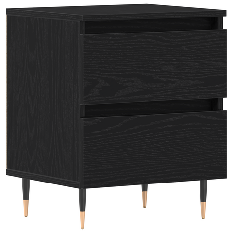vidaXL Bedside Cabinet Black Oak 40x35x50 cm Engineered Wood