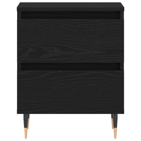 vidaXL Bedside Cabinet Black Oak 40x35x50 cm Engineered Wood