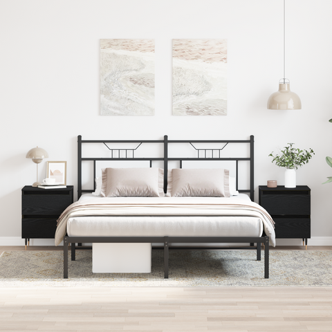 vidaXL Bedside Cabinets 2 pcs Black Oak 40x35x50 cm Engineered Wood